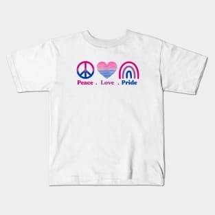 Bisexual Peace Love Pride Kids T-Shirt